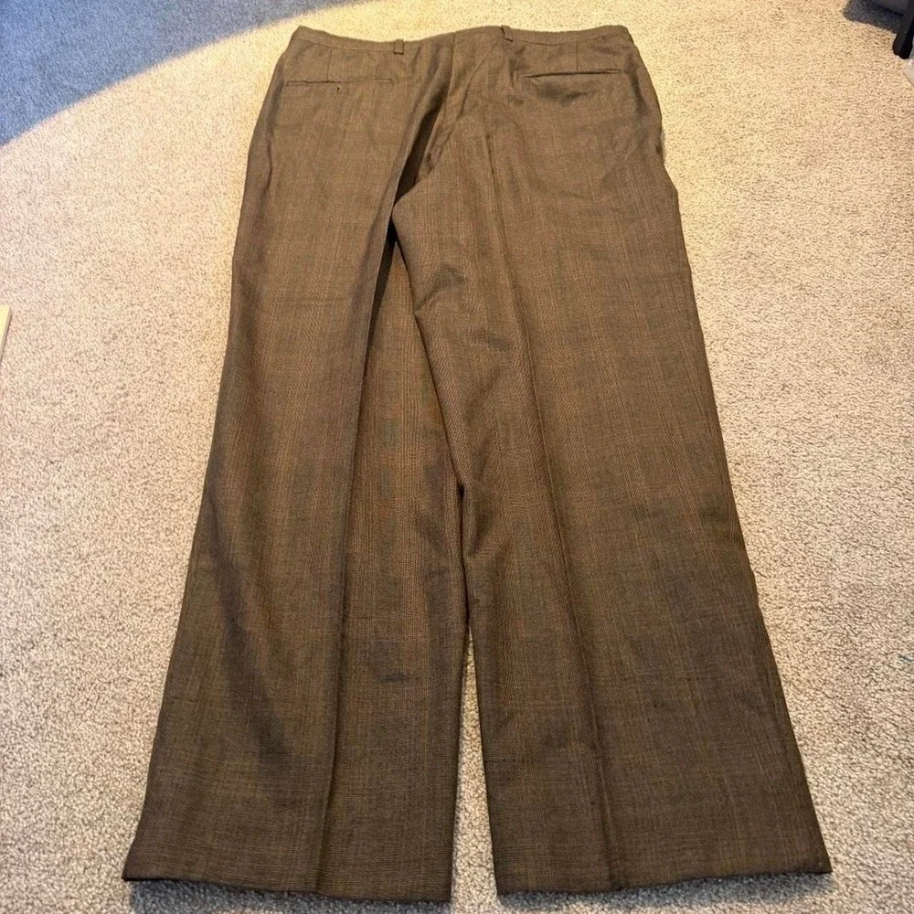 36x30 Brown Pleated Baggy Wide Leg Dress Pants Y2K 2000s Vintage